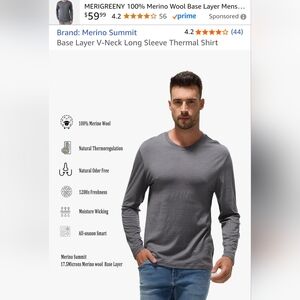 Gray Long Sleeve Thermal Shirt